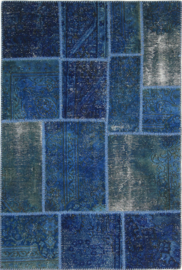Patchwork Rug Night Blue 174 x 115 cm