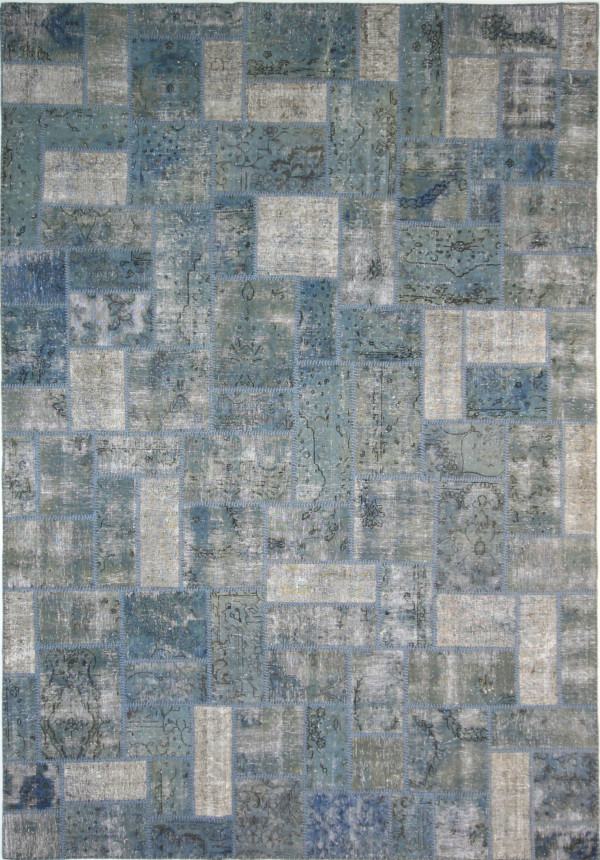 Patchwork Rug Blue 310 x 215 cm