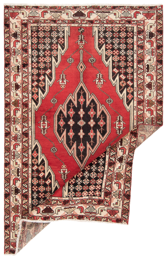 Hamedan Persian Rug Red 198 x 126 cm