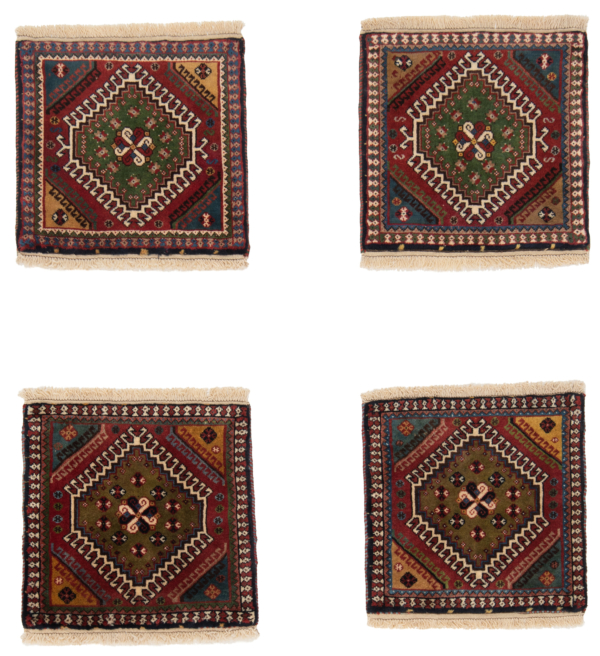 Yalameh Persian Rug Multicolor 40 x 40 cm