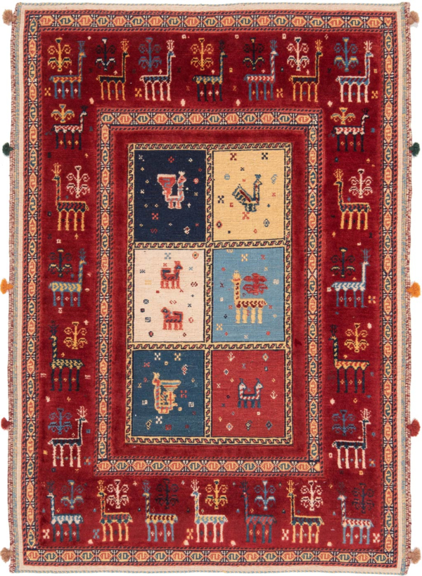 Nimbaft Persian Rug Multicolor 118 x 83 cm