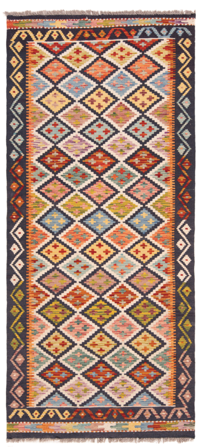 Kilim Afghan Multicolor 196 x 88 cm