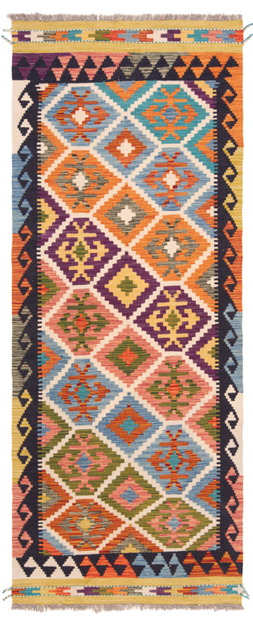 Kilim Afghan Multicolor 201 x 80 cm
