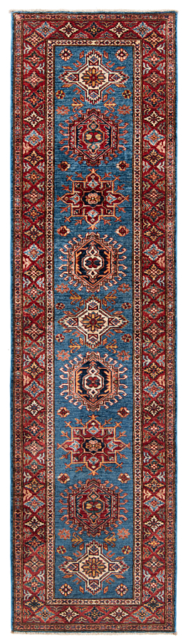 Kazak Fein Rug Blue 300 x 82 cm