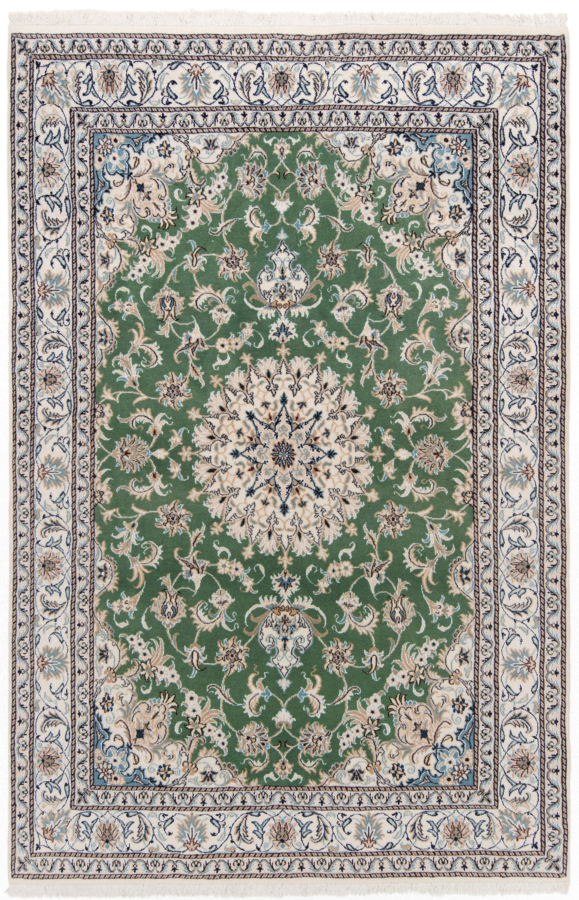Nain Persian Rug Green 256 x 168 cm