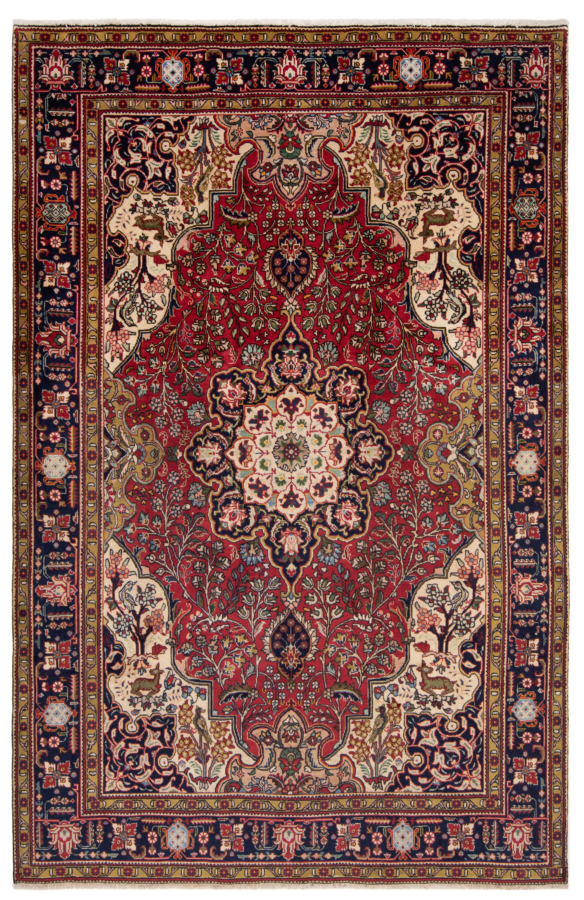 Tabriz Haghighat Persian Rug Red 296 x 195 cm