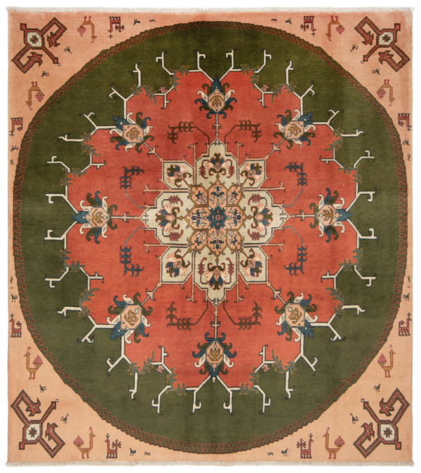 Kashan Persian Rug Orange 212 x 193 cm