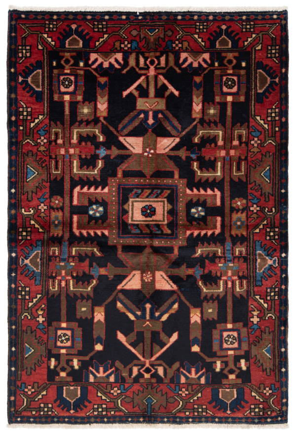 Hamedan Persian Rug Black 160 x 110 cm