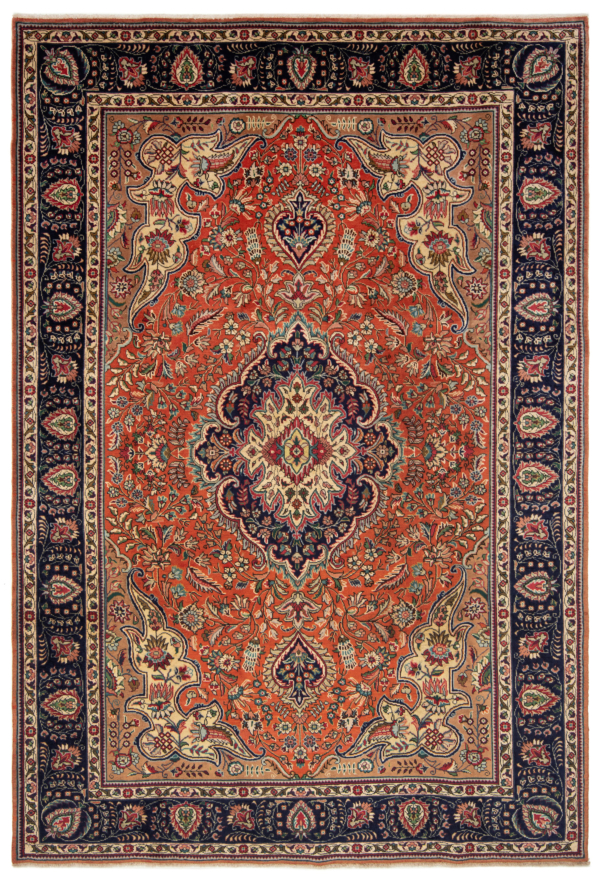 Tabriz Persian Rug Orange 295 x 202 cm