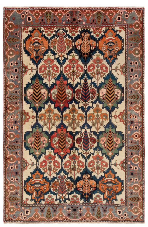 Bakhtiar Antik Persian Rug Beige-Cream 233 x 156 cm
