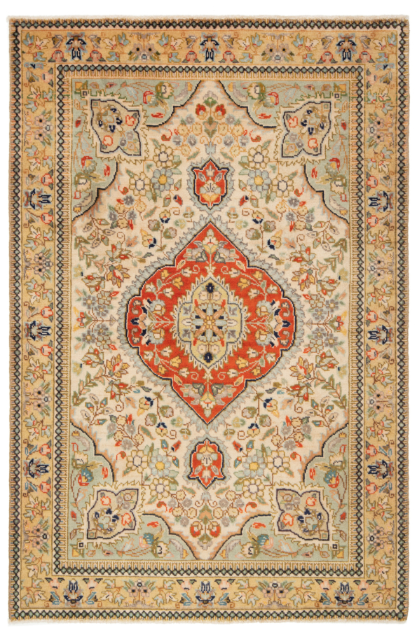 Tabriz Tabatabai Persian Rug Beige-Cream 143 x 96 cm