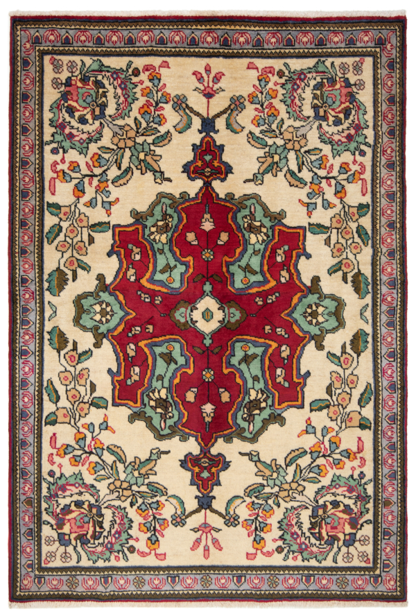 Tabriz Persian Rug Beige-Cream 195 x 135 cm