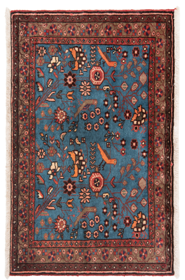 Hamedan Persian Rug Blue 105 x 63 cm