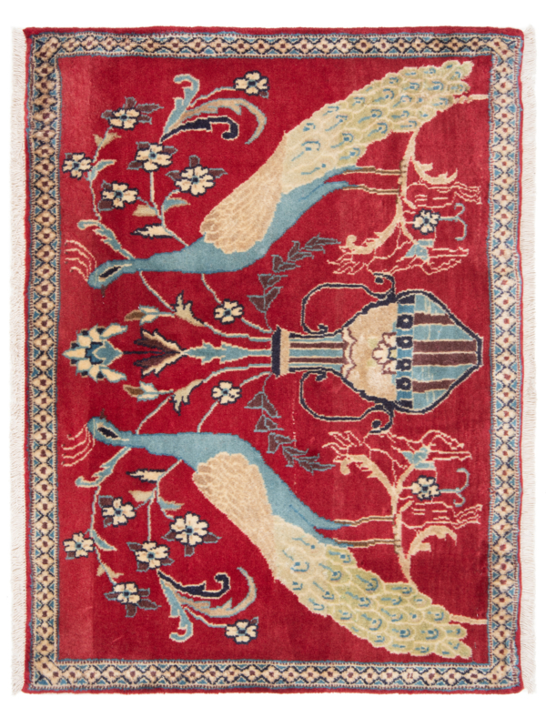 Kashan Persian Rug Red 98 x 73 cm