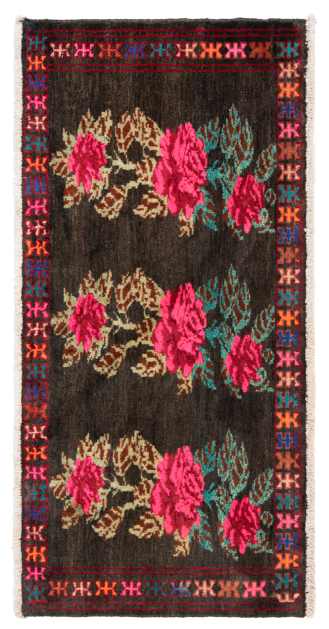 Hamedan Persian Rug Black 104 x 48 cm