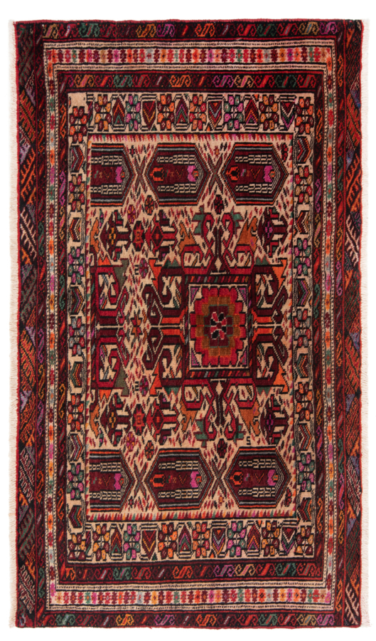 Balouch Persian Rug Beige-Cream 116 x 65 cm
