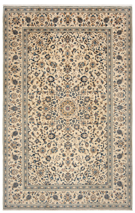 Kashan Persian Rug Beige-Cream 305 x 193 cm