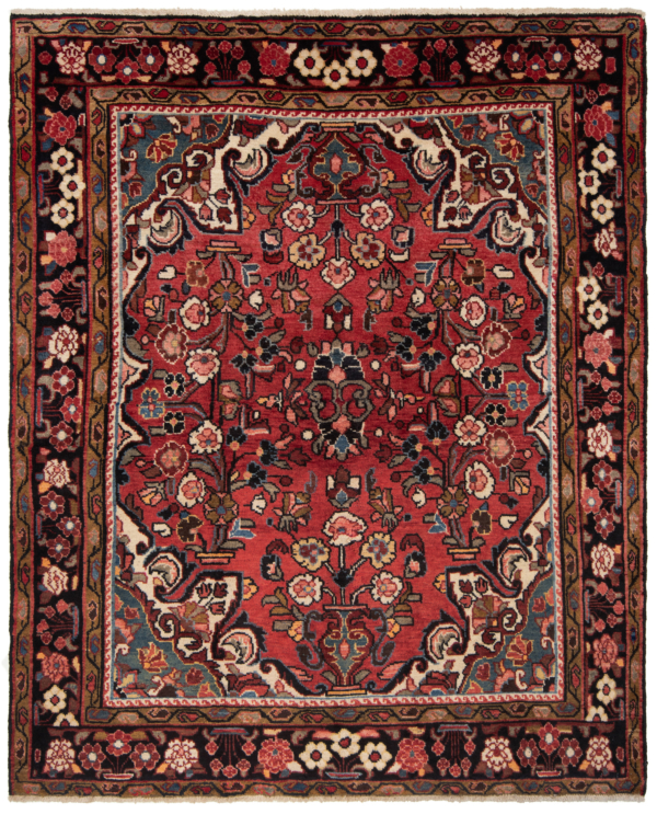 Hamedan Persian Rug Red 188 x 157 cm