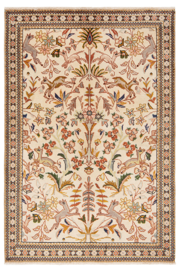 Tabriz Tabatabai Persian Rug Beige-Cream 142 x 98 cm