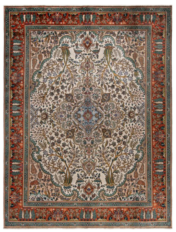 Tabriz Persian Rug Beige-Cream 396 x 305 cm