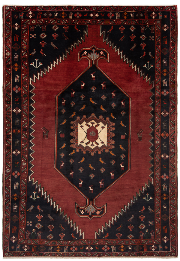 Hamedan Persian Rug Red 302 x 210 cm