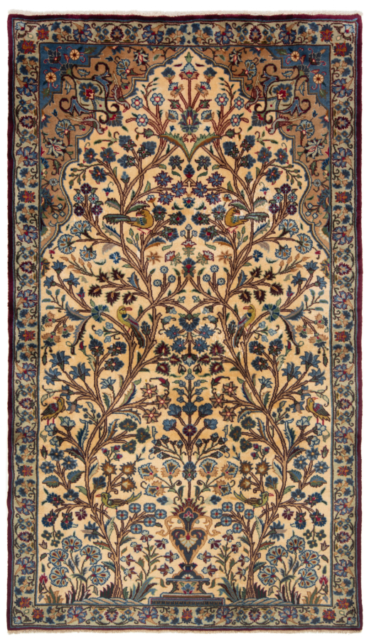 Kashmar Persian Rug Beige-Cream 195 x 113 cm