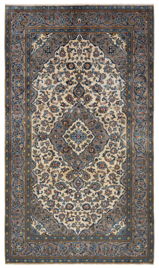 Kashan Persian Rug Beige-Cream 258 x 150 cm