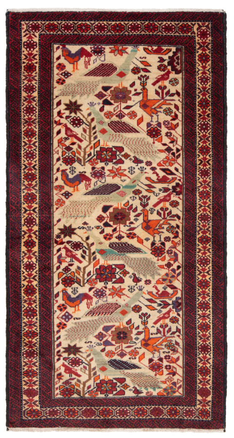 Balouch Persian Rug Beige-Cream 158 x 83 cm