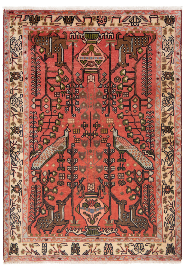 Hamedan Persian Rug Orange 130 x 93 cm