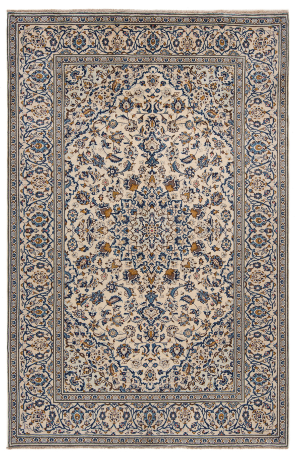 Kashan Persian Rug Beige-Cream 300 x 196 cm