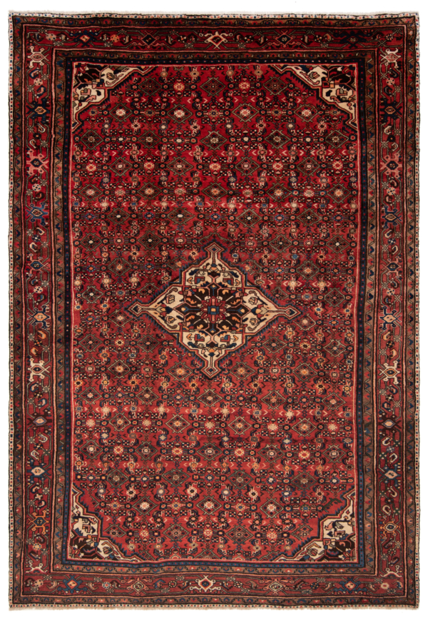 Hamedan Persian Rug Red 302 x 210 cm