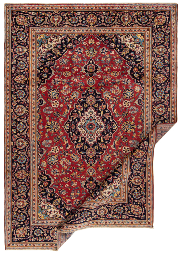 Kashan Persian Rug Red 340 X 240 Cm, What Material Are Persian Rugs Made Of