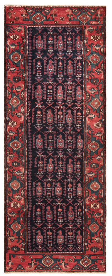 Hamedan Persian Rug Black 295 x 109 cm