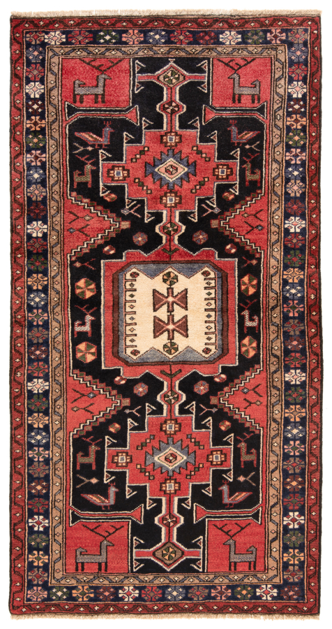 Zanjan Persian Rug Black 203 x 106 cm