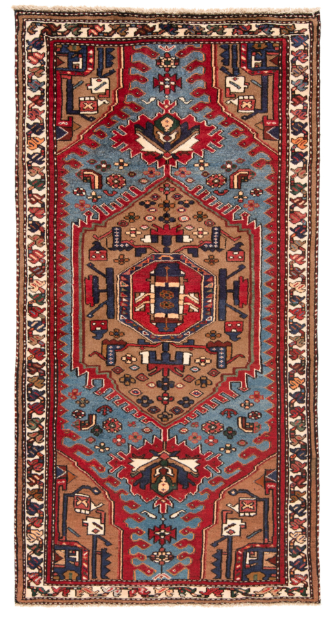 Hamedan Taleghan Persian Rug Blue 201 x 103 cm
