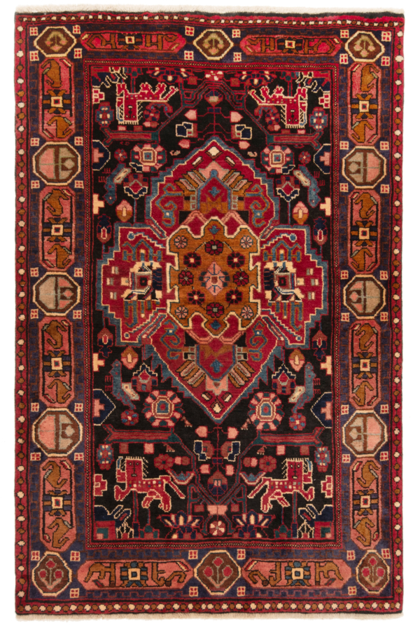 Hamedan Persian Rug Black 176 x 116 cm