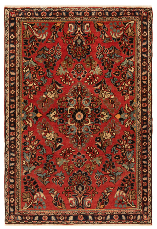Sarough American Desigen Persian Rug Red 147 x 101 cm