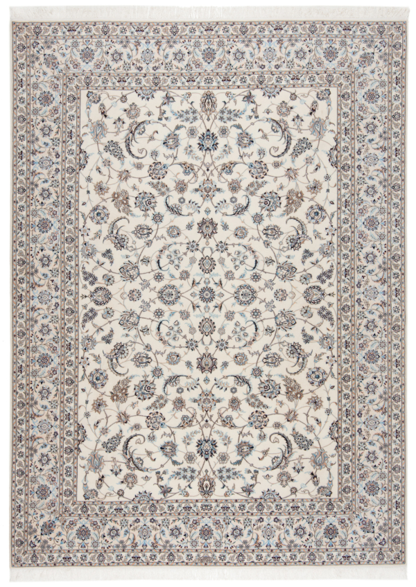 Traditional classique tapis oriental persan vintage tapis en blanc beige 