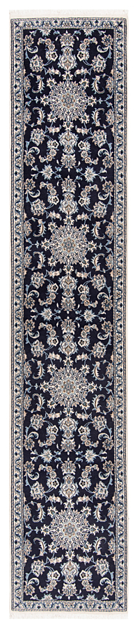 Nain Persian Rug Night Blue 383 x 76 cm