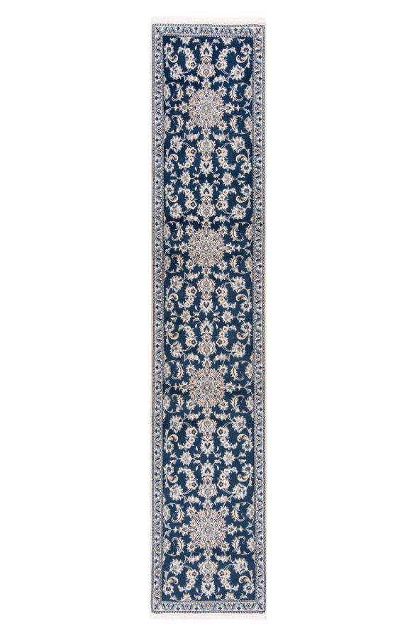 Nain Persian Rug Blue 387 x 77 cm
