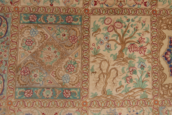 Qom Silk Shahrabi persisk tæppe