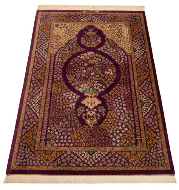 Qom Silk Kermani persisk tæppe