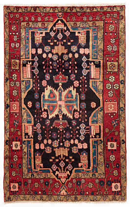 Tapis Persan Nahavand 146x99 Cm - Noué Main - Laine Et Coton - Dicarpet