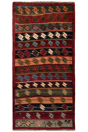 Shiraz Qashqai Persian Rug Red 188 x 78 cm