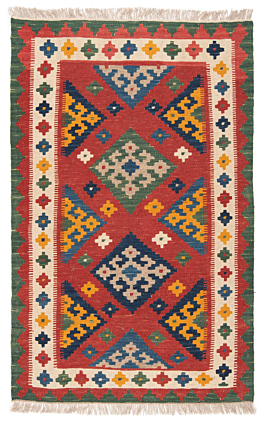 Shiraz Qashqai Persian Rug Red 296 x 115 cm