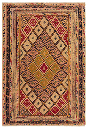 Shiraz Qashqai Persian Rug Red 296 x 115 cm