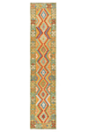 Kilim afghan Green 394 x 81 cm