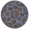 Patchwork Relief Rug Blue 110 x 110 cm