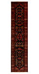 Hamedan Persian Rug Black 300 x 75 cm