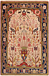 Hamedan Relief Mallayer Persian Rug Beige-Cream 102 x 66 cm